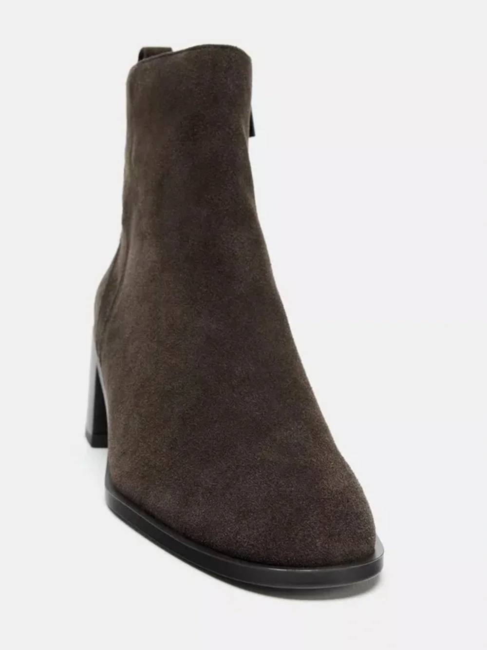 Zara cow leather Suede Ankle Boot in Dark Brown 9/40 POP